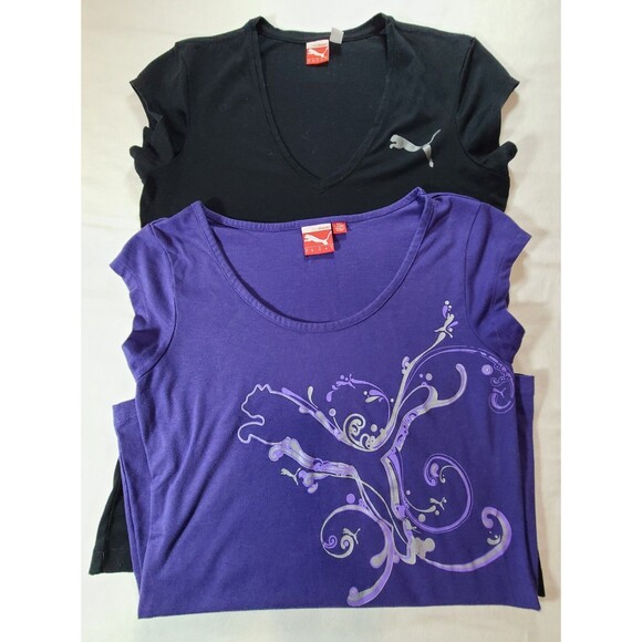Puma Sport Lifestyle 2 pack Black and Purple T-Shirts size Small - C141 - Picture 1 of 12